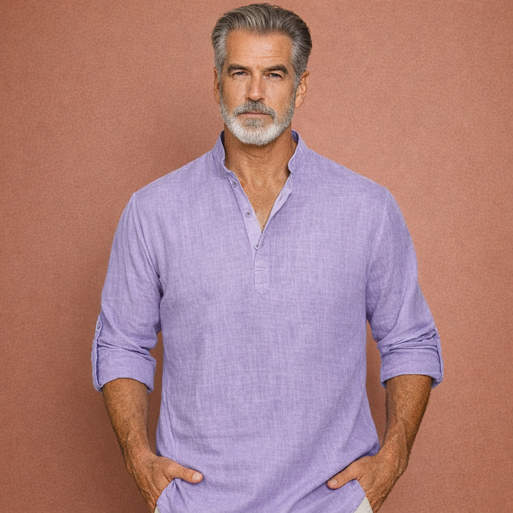 Lässiges Herren Henley-Shirt mit Knopfleiste für Herren | Tijn