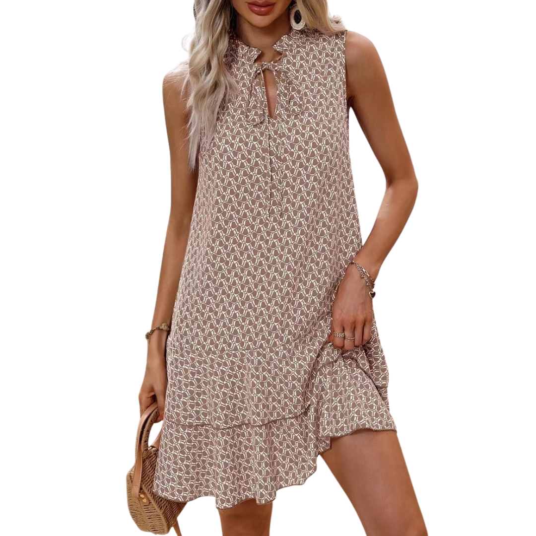 NAOMI – Bohemian Bedrucktes Träger Midikleid