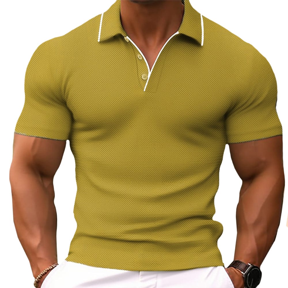 Herren T-Shirt - Polokragen mit kurzen Ärmeln und Kontrast | Slim Fit
