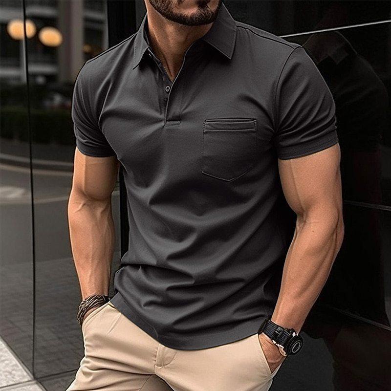 Herren T-Shirt - Modern Slim Fit Polo mit Kragen | Dehnbar