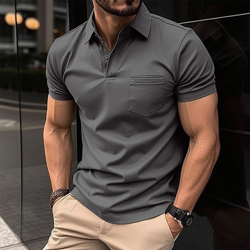 Herren T-Shirt - Modern Slim Fit Polo mit Kragen | Dehnbar