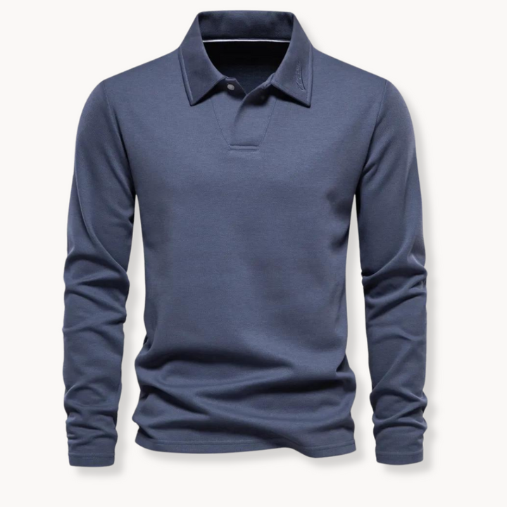 Herren Polo - Slim Fit mit langen Ärmeln und offener Kragen | Arbeit