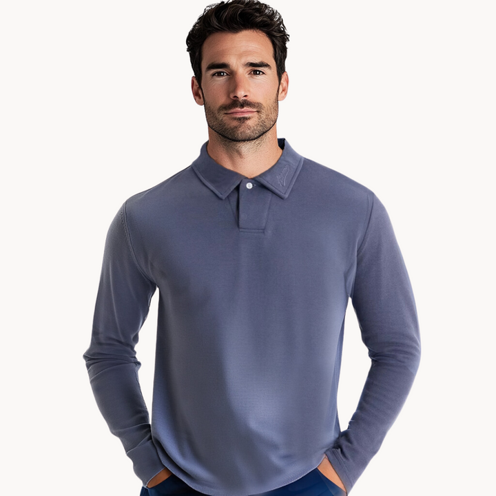 Herren Polo - Slim Fit mit langen Ärmeln und offener Kragen | Arbeit