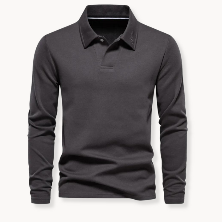 Herren Polo - Slim Fit mit langen Ärmeln und offener Kragen | Arbeit