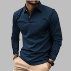 Herren T-Shirt - Polokragen mit langen Ärmeln | Slim Fit