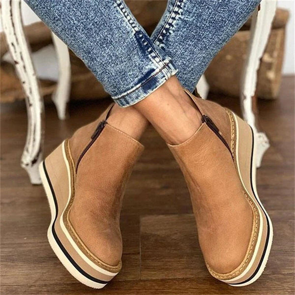 Carmen - Damen Stiefeletten mit Blockabsatz und Reißverschluss
