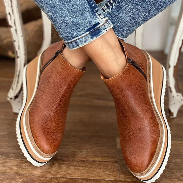 Carmen - Damen Stiefeletten mit Blockabsatz und Reißverschluss