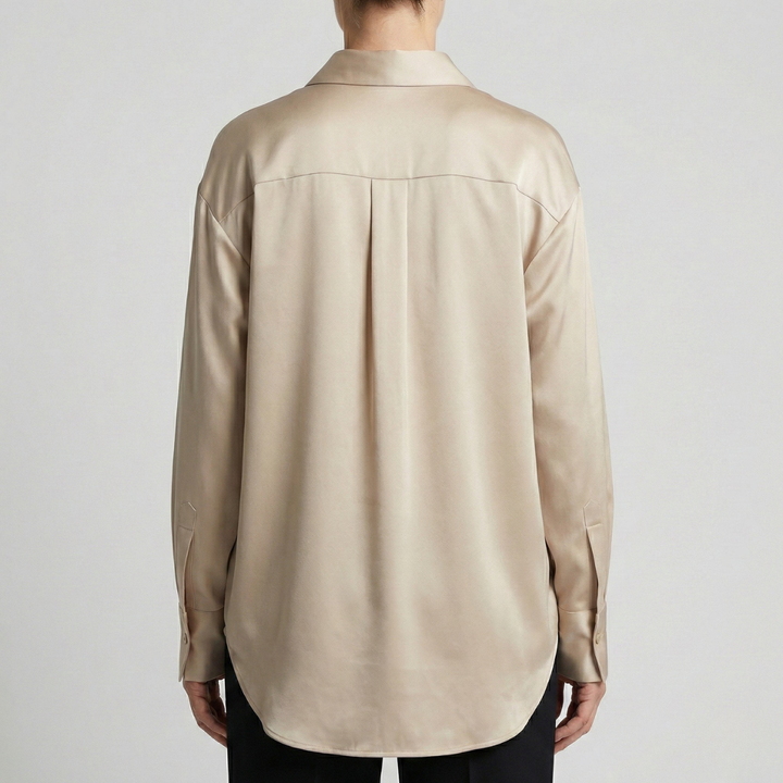 Damen Relaxed Fit Glänzende Bluse
