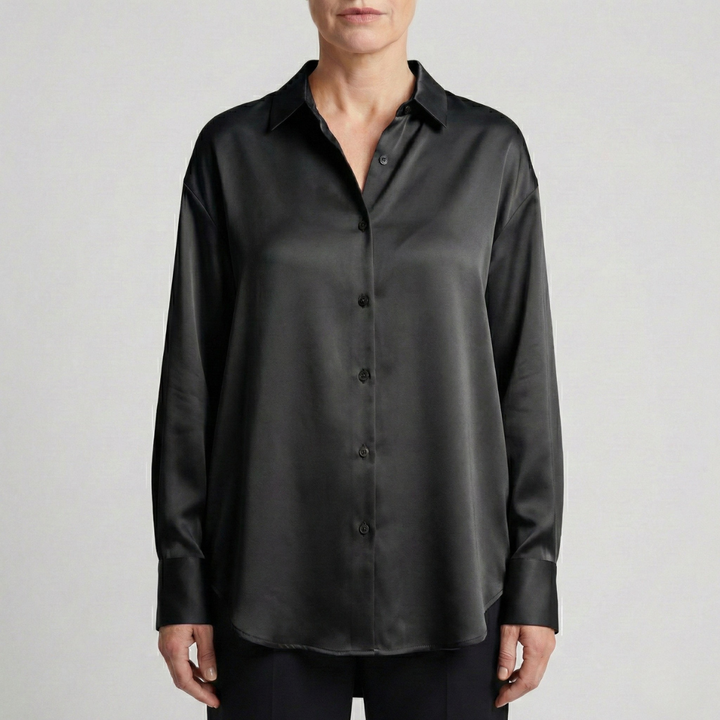 Damen Relaxed Fit Glänzende Bluse