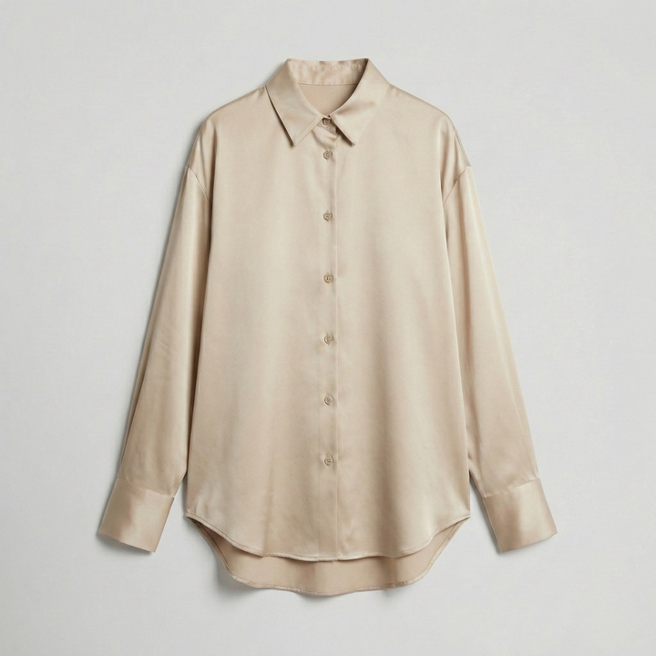 Damen Relaxed Fit Glänzende Bluse