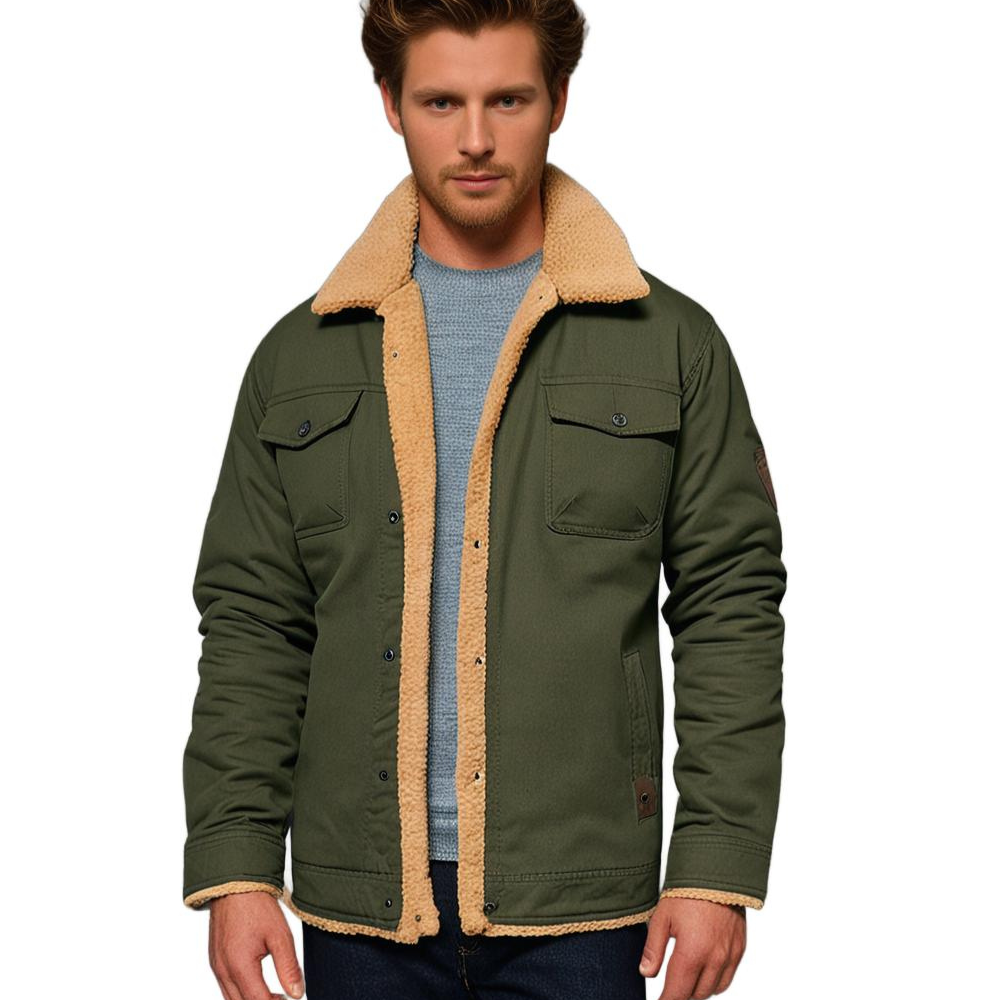 Herren Winterjacke mit Sherpa-Futter - Warme Gefütterte Jacke