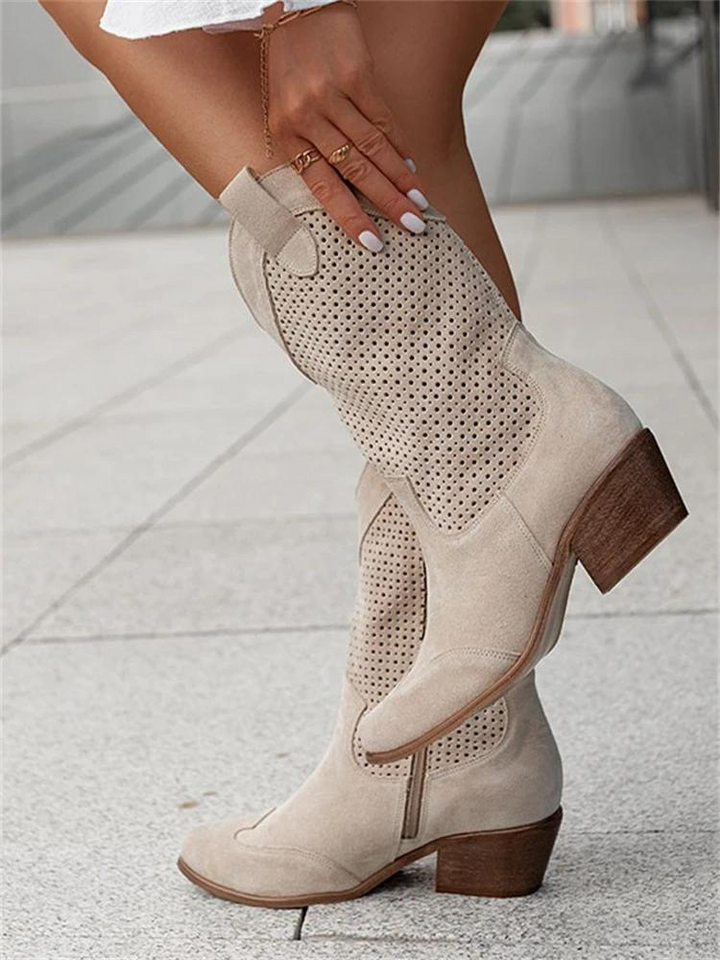 Haleigh | Cowboy-Stiefel mit Blockabsatz für Damen