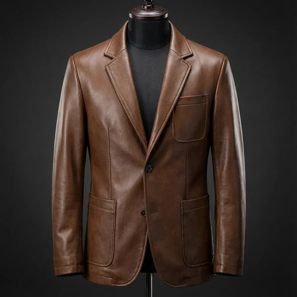 Rhys | Herren Veganlederjacke mit matter Oberfläche und Brusttasche