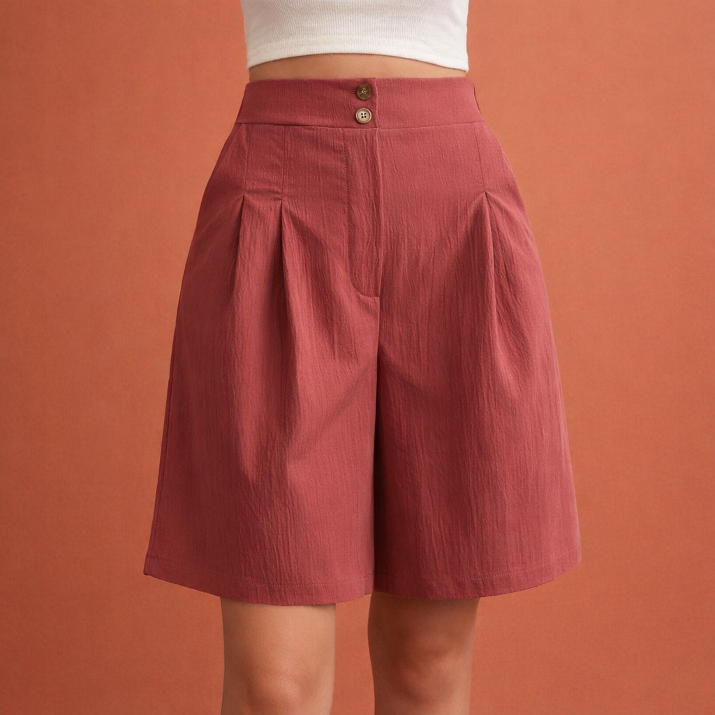 Hoch taillierte, weite Shorts für Damen mit eleganter Passform | Zafina