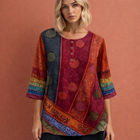 Oversized Sommeroberteil mit buntem Druck für Damen | Noëlle