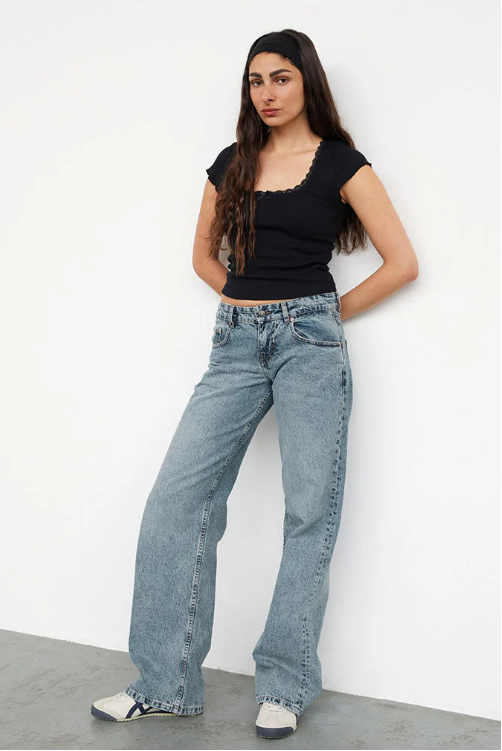 Maeve | Niedrig geschnittene gerade Jeans für Damen