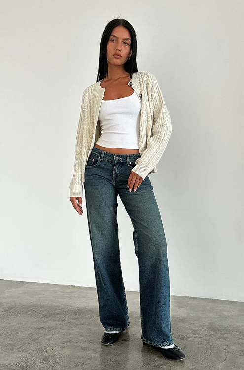 Maeve | Niedrig geschnittene gerade Jeans für Damen