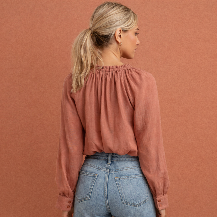 Transparente Volantbluse für Damen mit Statementärmeln | Danique