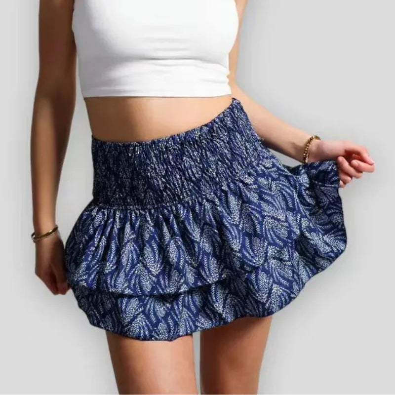Livia-Blumige Rüschenshort für Frauen