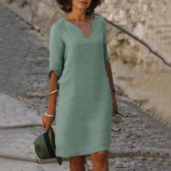 V-Ausschnitt Kleid für Frauen | Midi