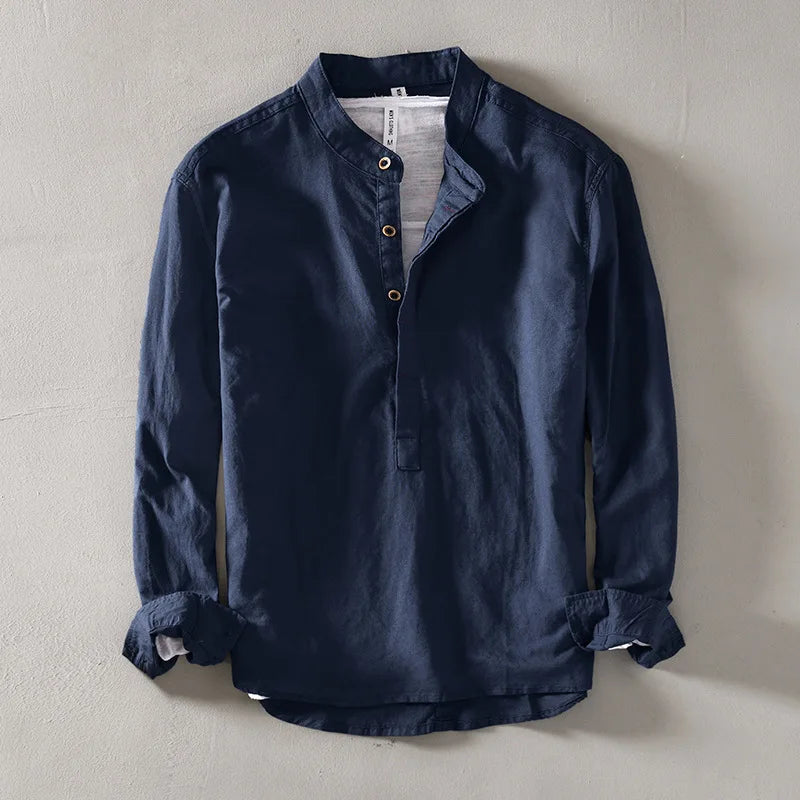 Nevio | Herren Langarm-Henley-Shirt