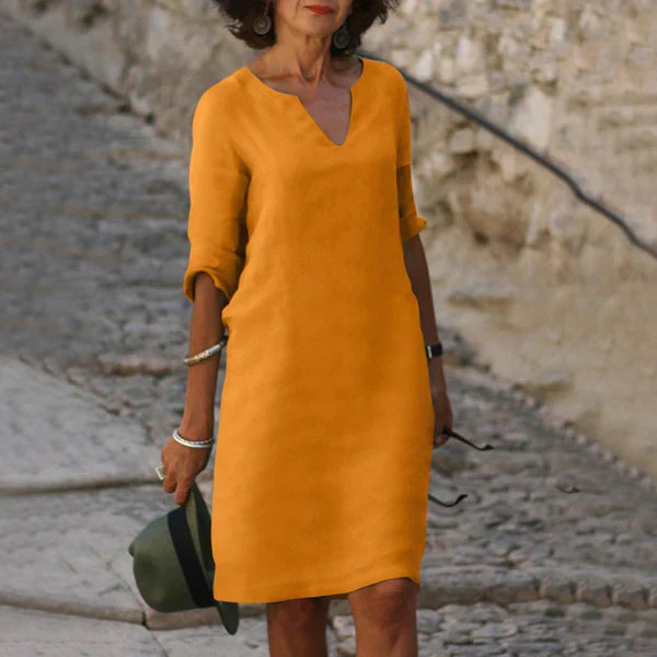 V-Ausschnitt Kleid für Frauen | Midi