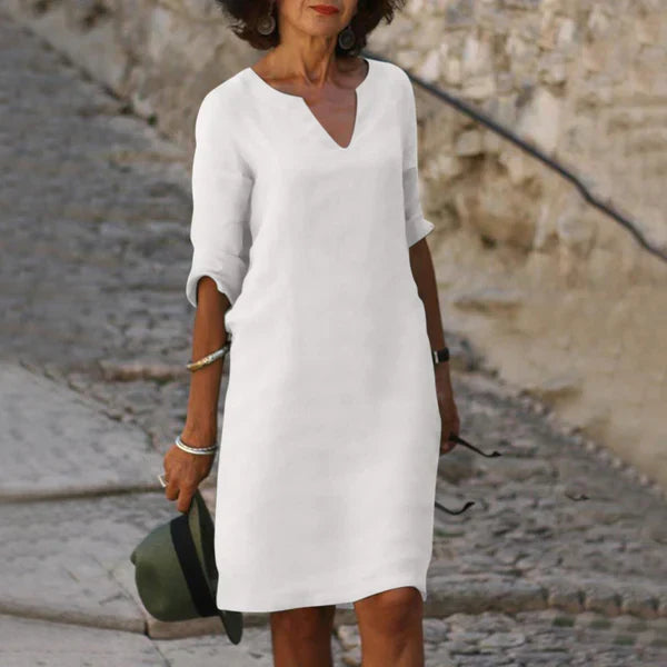 V-Ausschnitt Kleid für Frauen | Midi