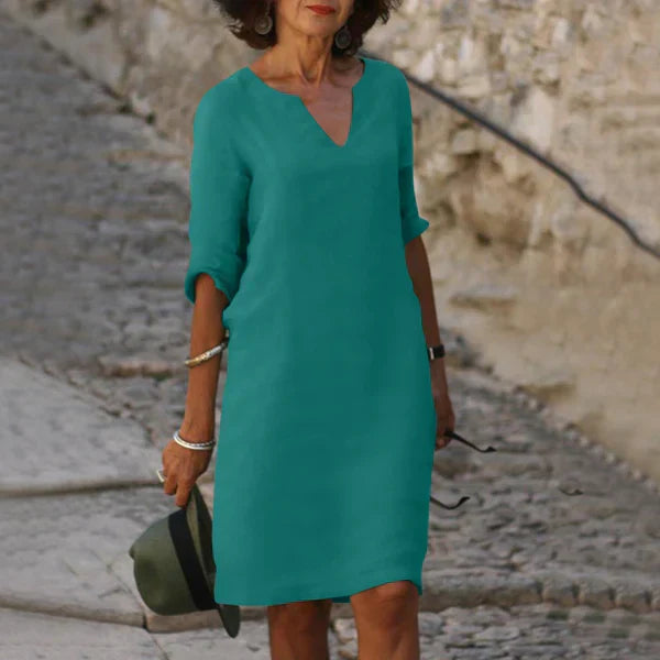 V-Ausschnitt Kleid für Frauen | Midi