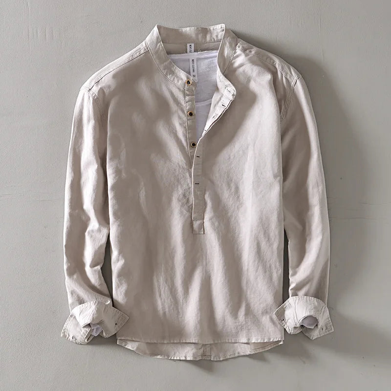 Nevio | Herren Langarm-Henley-Shirt
