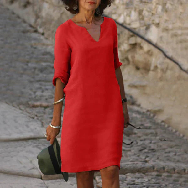 V-Ausschnitt Kleid für Frauen | Midi