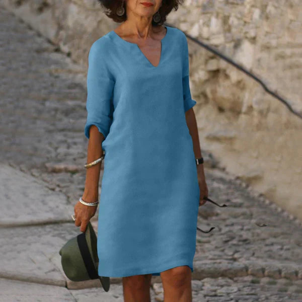 V-Ausschnitt Kleid für Frauen | Midi