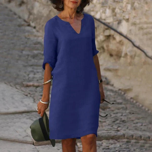 V-Ausschnitt Kleid für Frauen | Midi