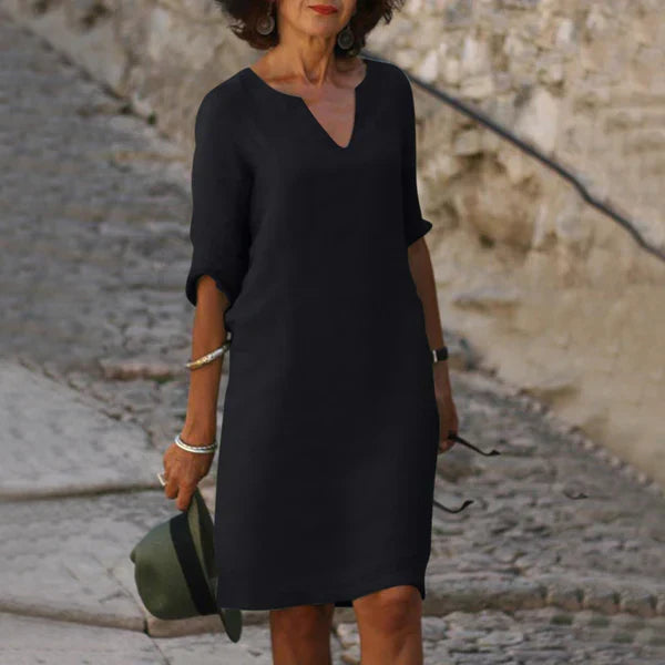V-Ausschnitt Kleid für Frauen | Midi