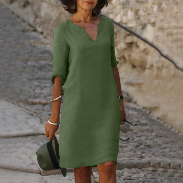 V-Ausschnitt Kleid für Frauen | Midi
