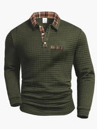 Herren-Polo mit langen Ärmeln im Casual-Stil mit kariertem Kragen, ideal für einen modernen und eleganten Look