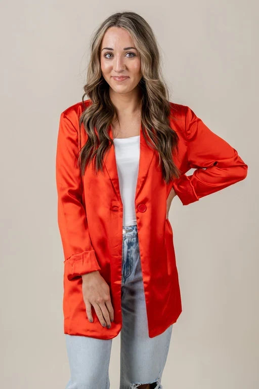 Satin orange Blazer