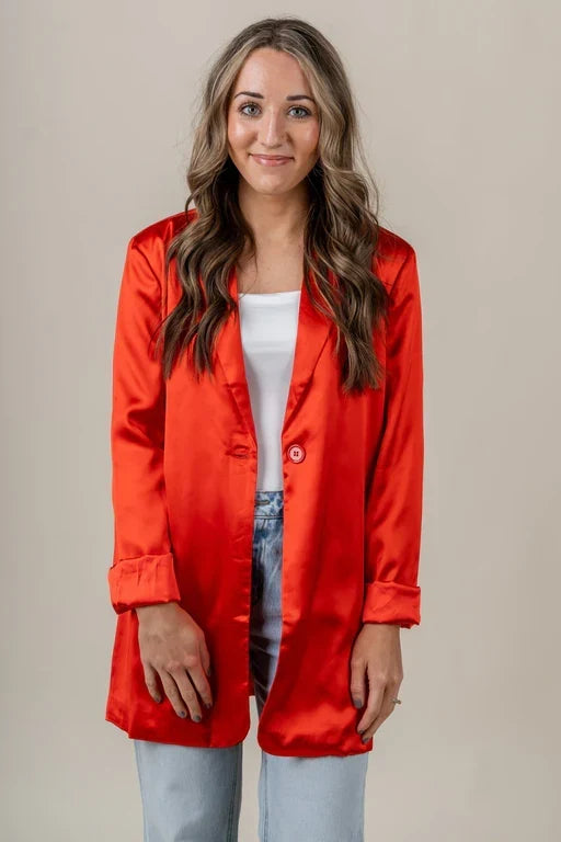 Satin orange Blazer