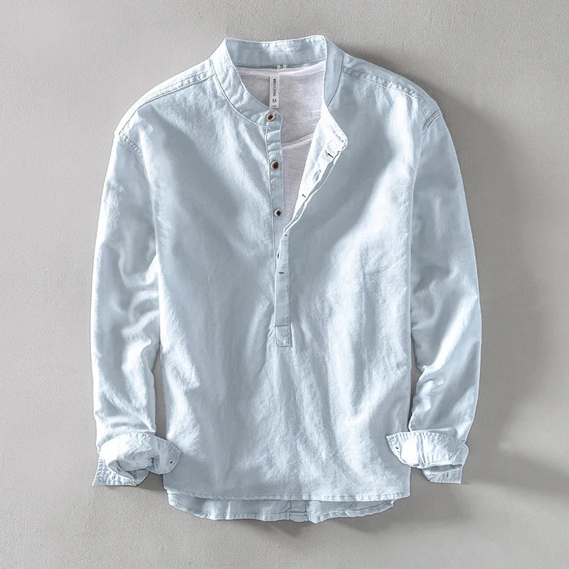 Nevio | Herren Langarm-Henley-Shirt