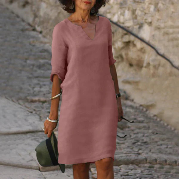V-Ausschnitt Kleid für Frauen | Midi