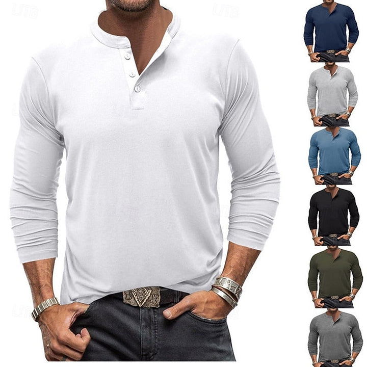 Sheldon | Klassisches Herren Henley-Shirt mit Knopfleiste