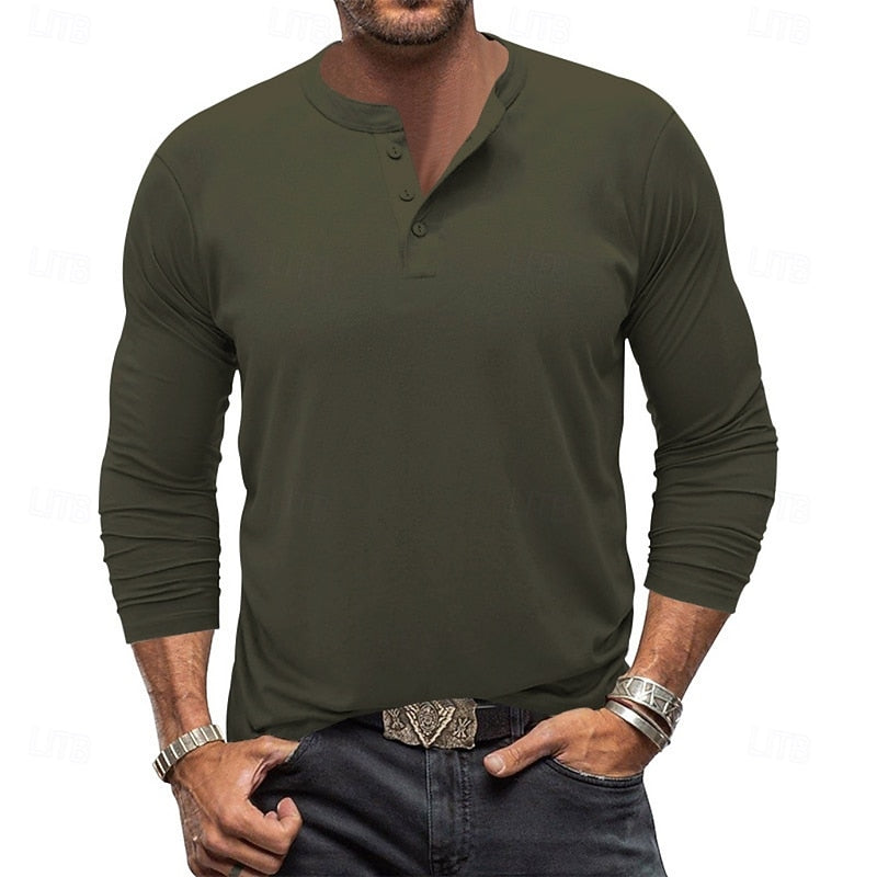 Sheldon | Klassisches Herren Henley-Shirt mit Knopfleiste