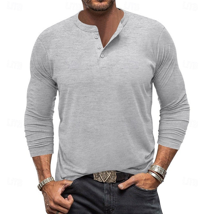 Sheldon | Klassisches Herren Henley-Shirt mit Knopfleiste