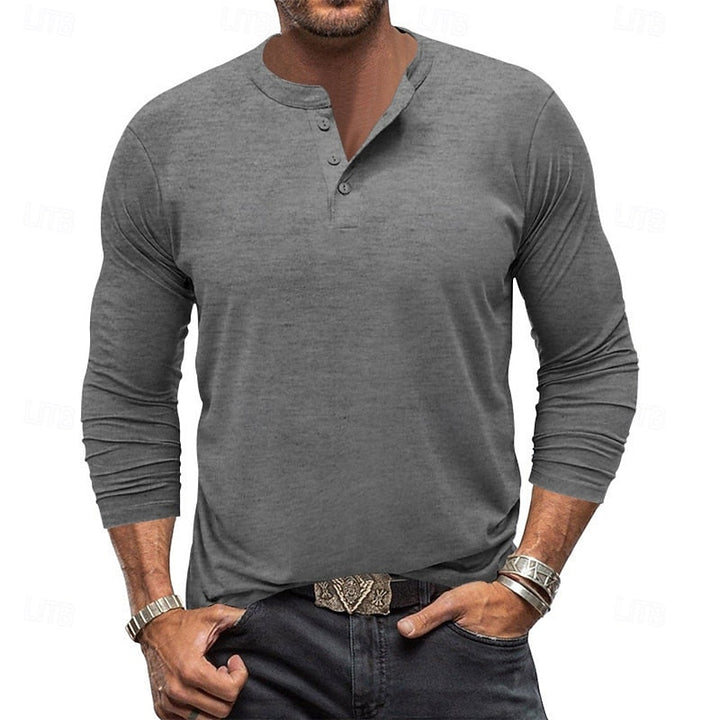 Sheldon | Klassisches Herren Henley-Shirt mit Knopfleiste