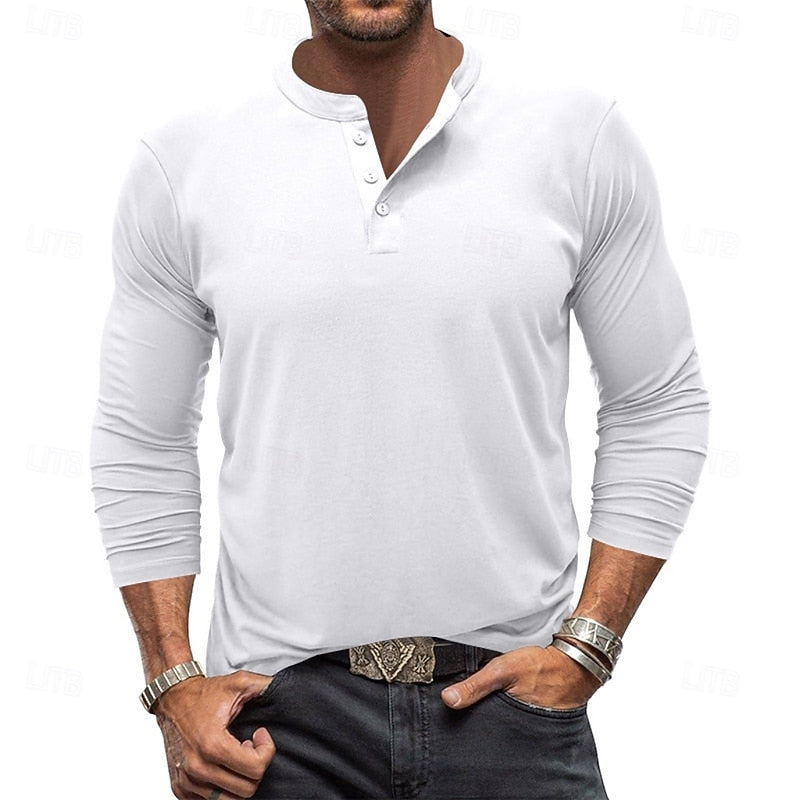 Sheldon | Klassisches Herren Henley-Shirt mit Knopfleiste