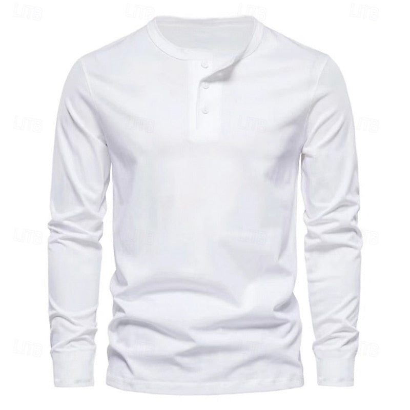 Sheldon | Klassisches Herren Henley-Shirt mit Knopfleiste