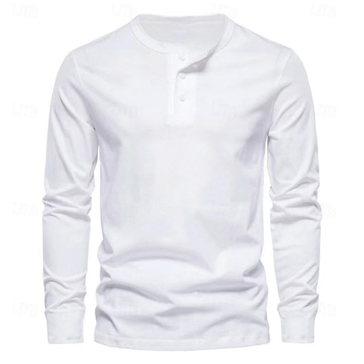 Sheldon | Klassisches Herren Henley-Shirt mit Knopfleiste