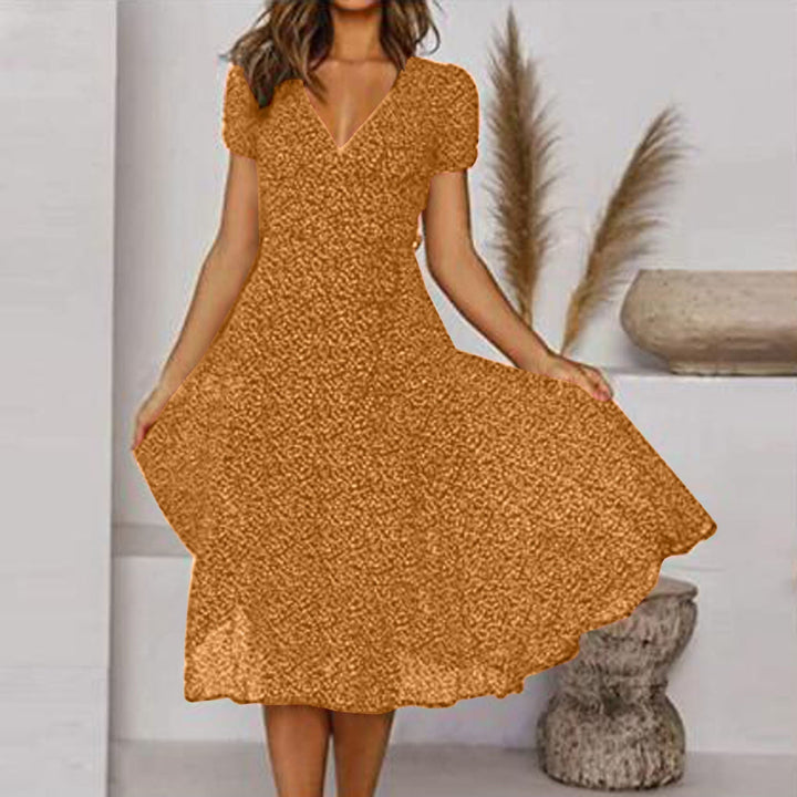 Ernestina | Stilvolles, schmeichelhaftes V-Ausschnitt-Kleid