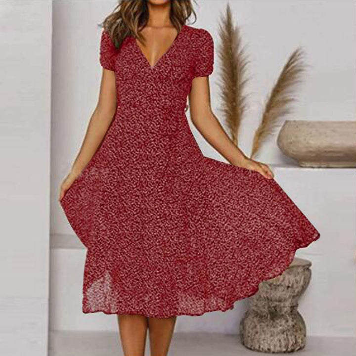 Ernestina | Stilvolles, schmeichelhaftes V-Ausschnitt-Kleid