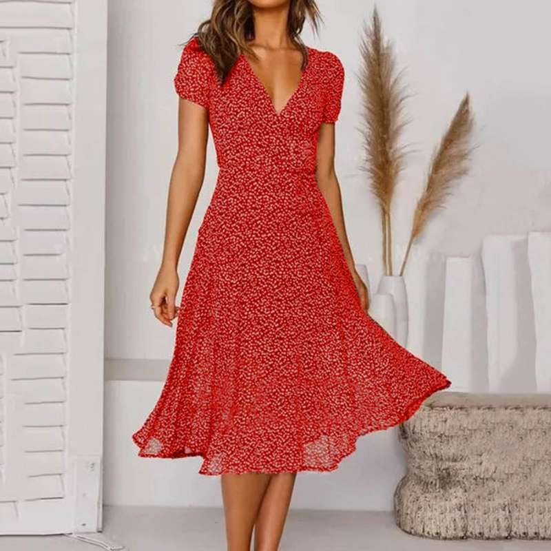Ernestina | Stilvolles, schmeichelhaftes V-Ausschnitt-Kleid