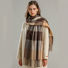 Avery | Unisex Cashmere-Mix Plaid Winter-Schal mit Fransen